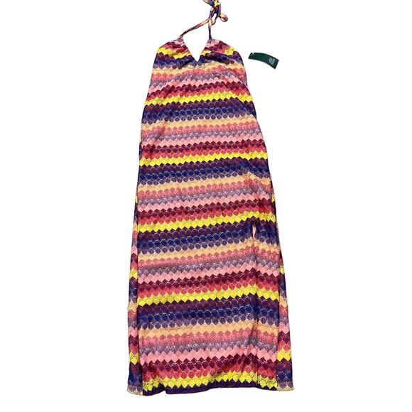 Wild Fable Women's Striped Multicolor Crochet Slip Dress - Size Large - NWT - Picture 1 of 11